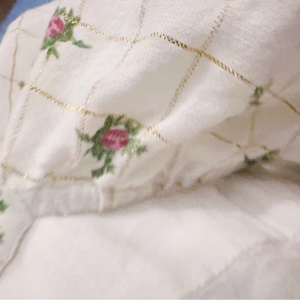 Majorelle Floral Printed Long Sleeve Romper Mini Metallic Lurex Thread - Picture 7 of 8